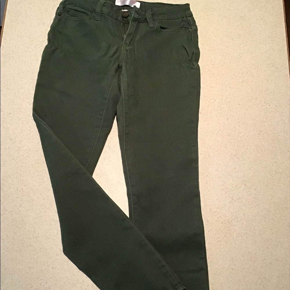 Green skinny jeans